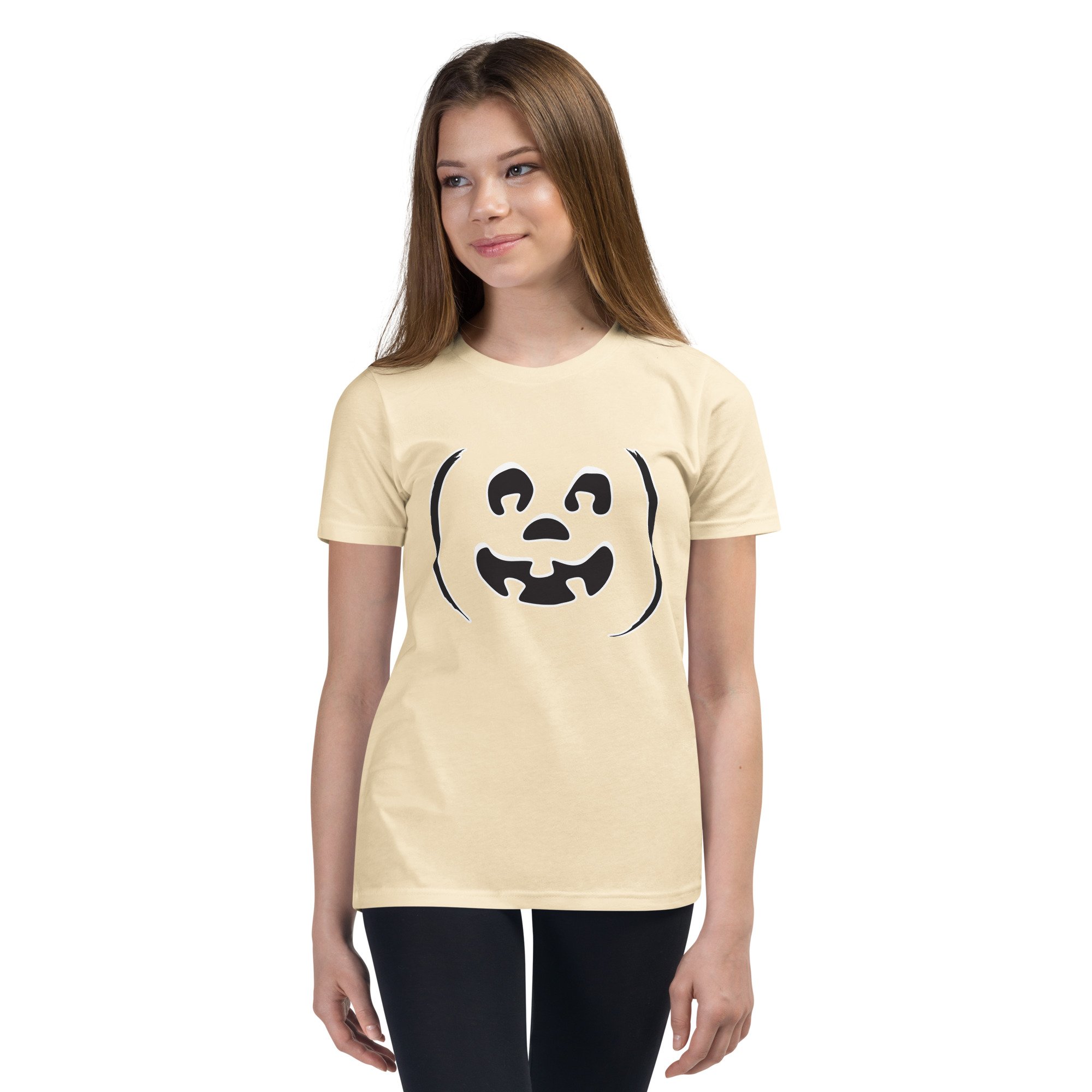 Jack-o-lantern pumpkin halloween kids costume Youth Short Sleeve TShirt - Image 4